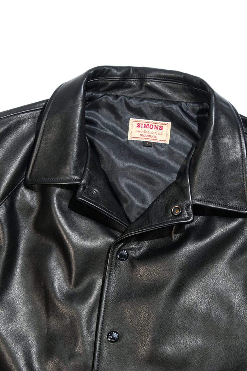 1.2mm thick waxed calfskin leather material detail