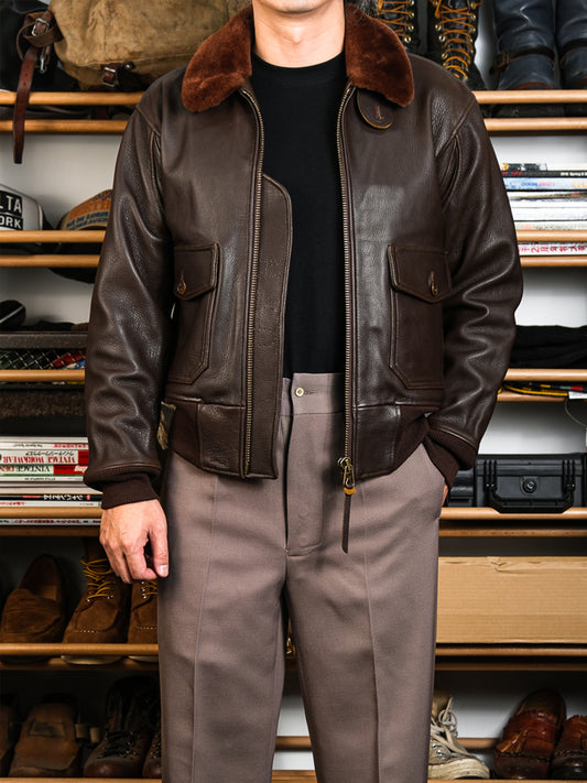 Brown-G1-Bomber-Jacket-Front-View