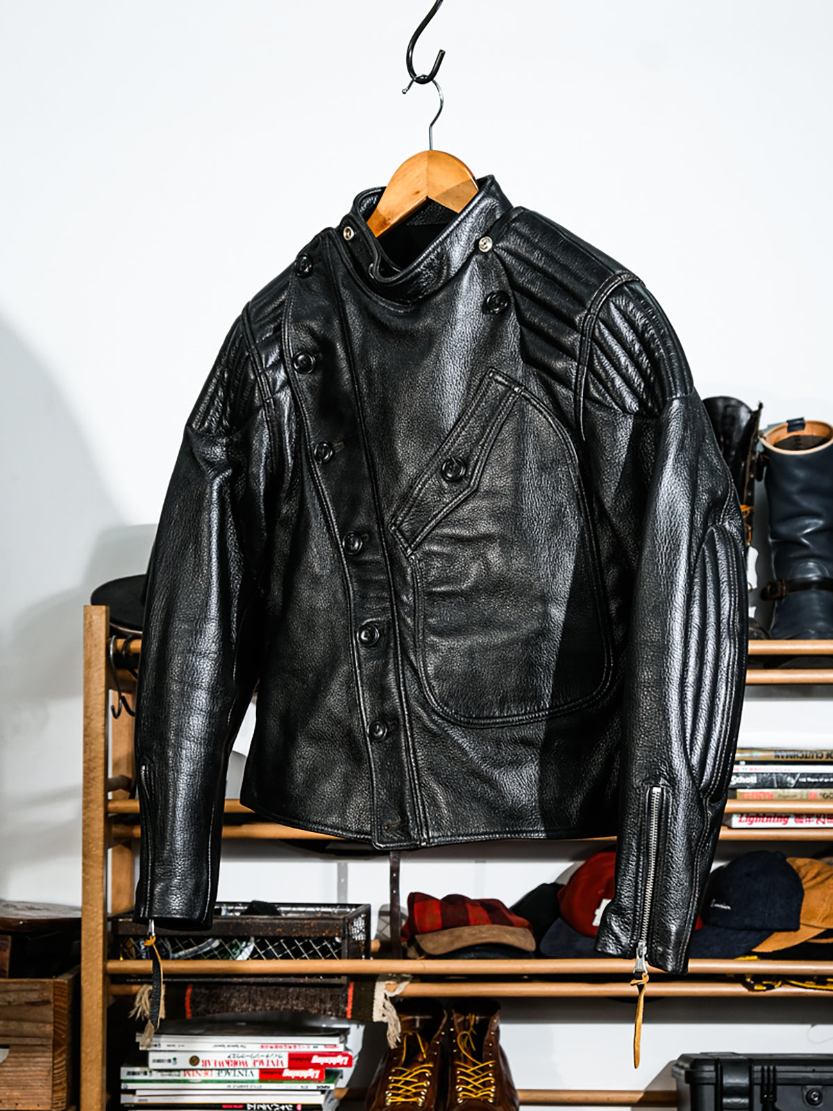 Goatskin-Motorcycle-leather-Jacket-Black-2