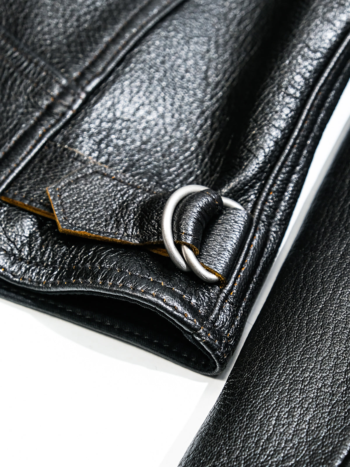 Goatskin-Motorcycle-leather-Jacket-Black-details