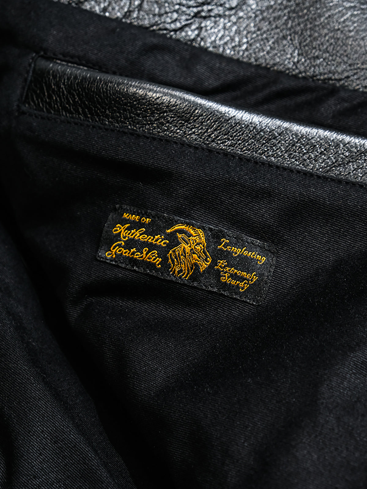 Goatskin-Motorcycle-leather-Jacket-Black-woven-label