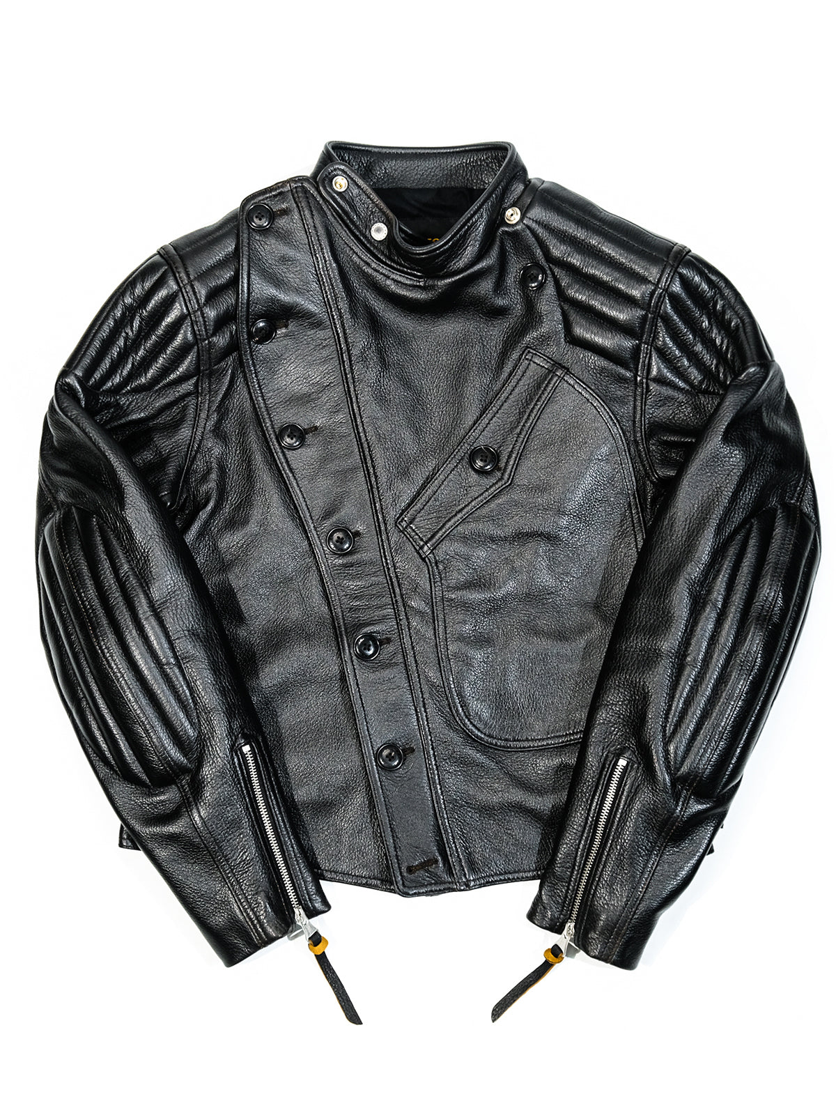 Goatskin-Motorcycle-leather-Jacket-Black