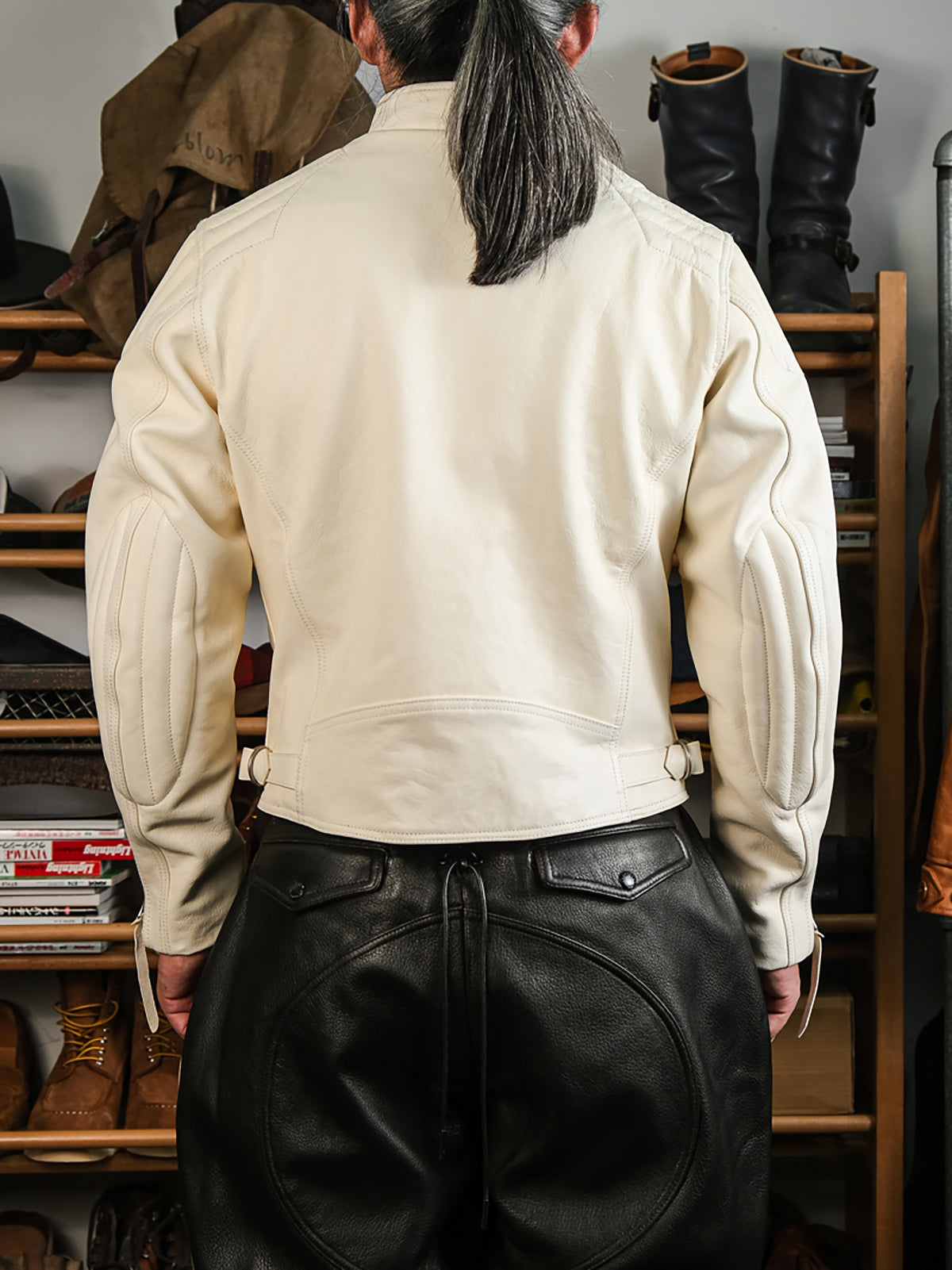 Goatskin-Motorcycle-leather-Jacket-Natural-hide-model-picture-3