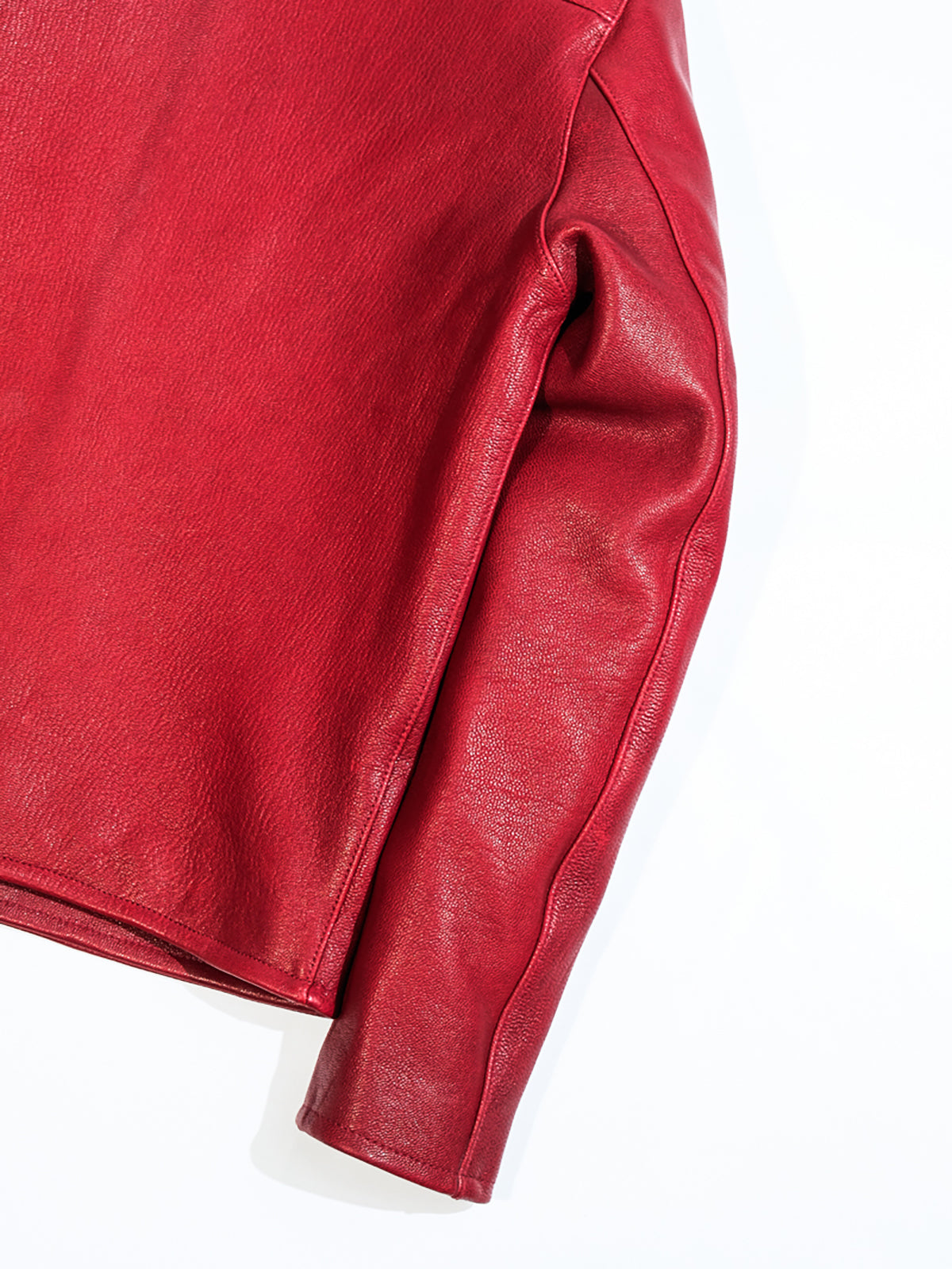 Goatskin-leather-cafe-racer-jacket-with-red-back-and-sleeves