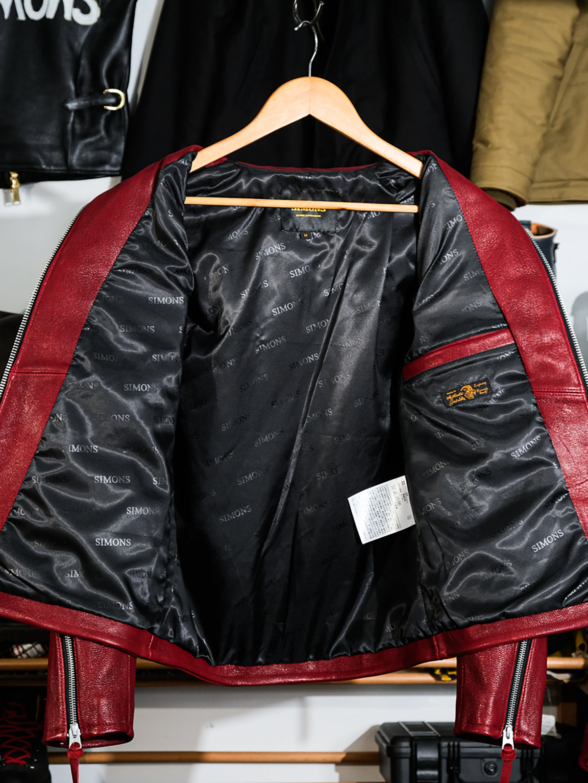 Goatskin-leather-cafe-racer-jacket-with-red-lining