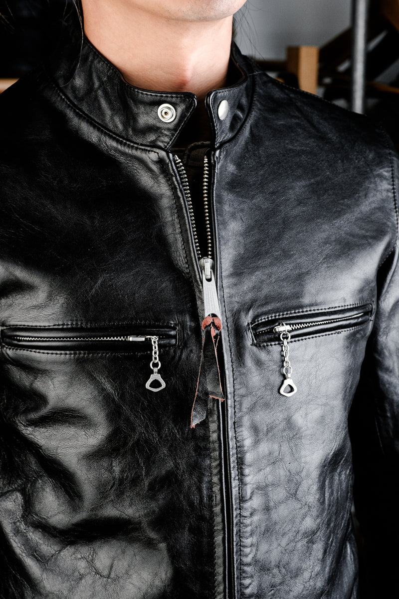 J-100 Ponyhide Coffee Racing Jacket Details