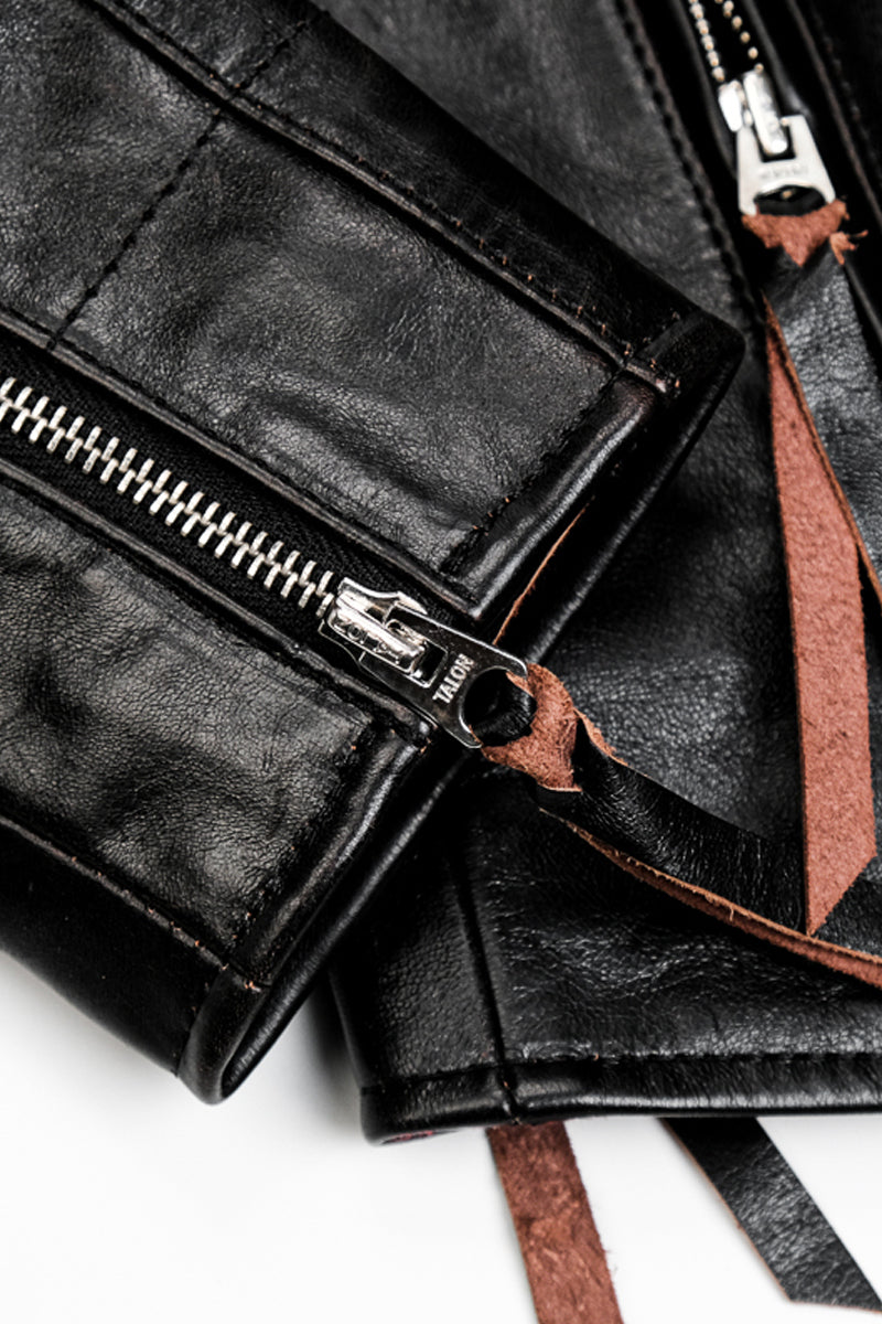 J31 Horsehide Motorcycle Jacket Zipper 3