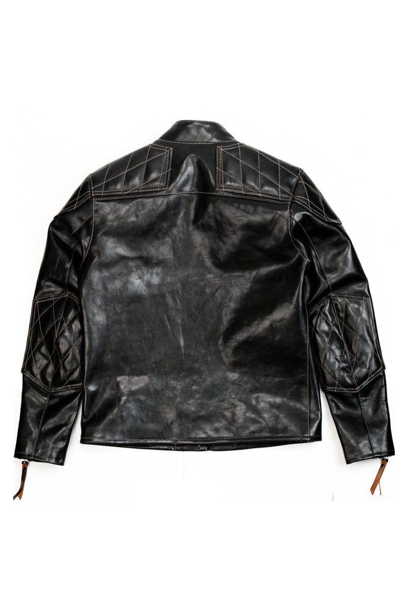J100 Quilted Cafe Racer Leather Jacket (Horsehide Back)