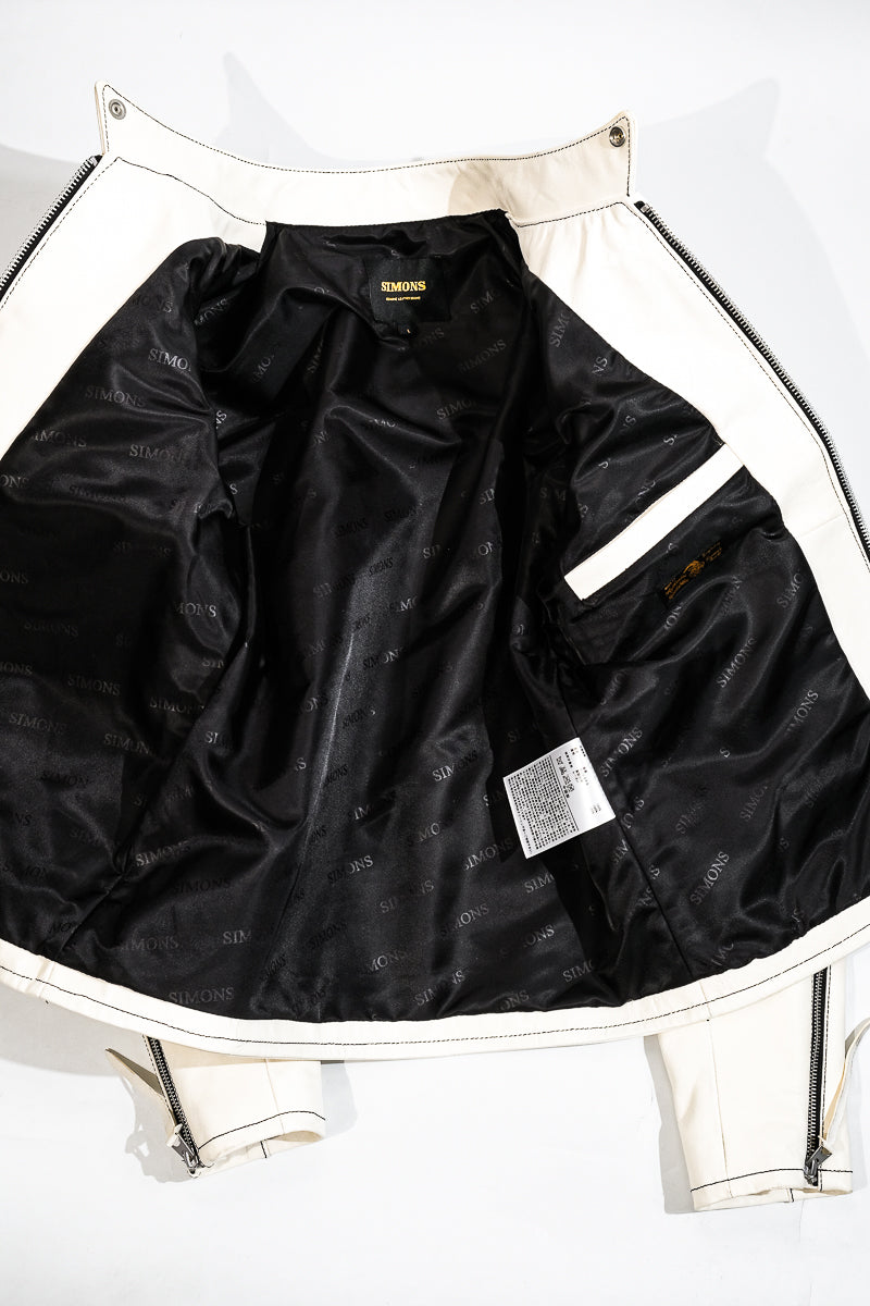 J100 Quilted Coffee-Colored Racing Lambskin Lining