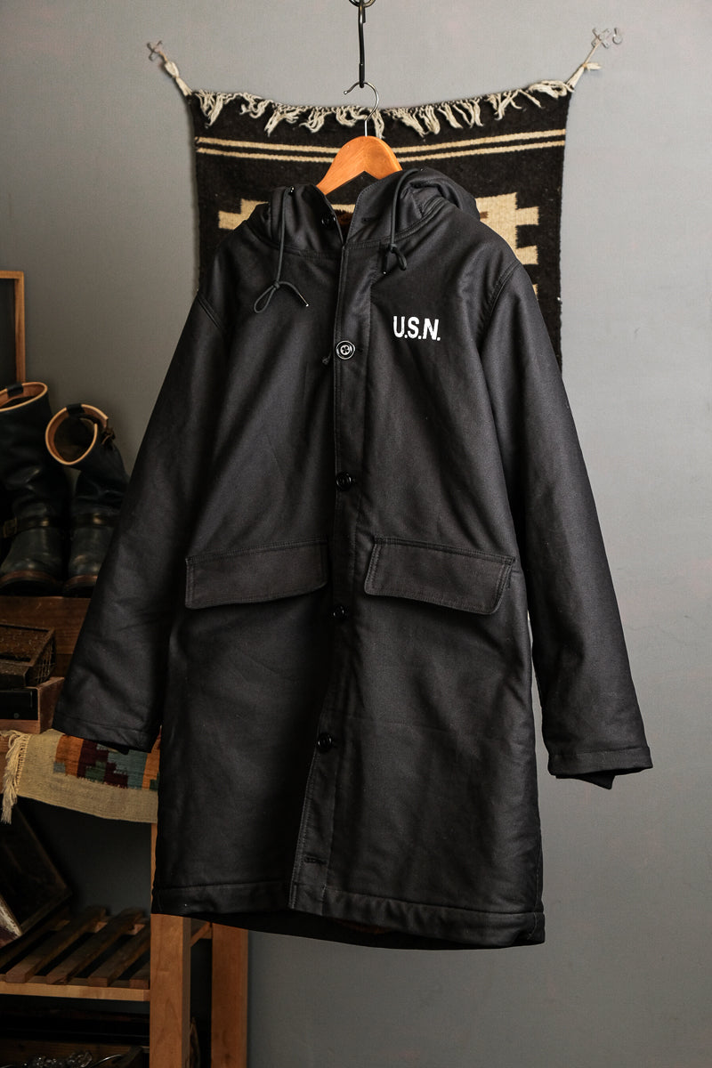 US Navy N-2 Parka Coat 1940s Vintage Reproduction Black Details