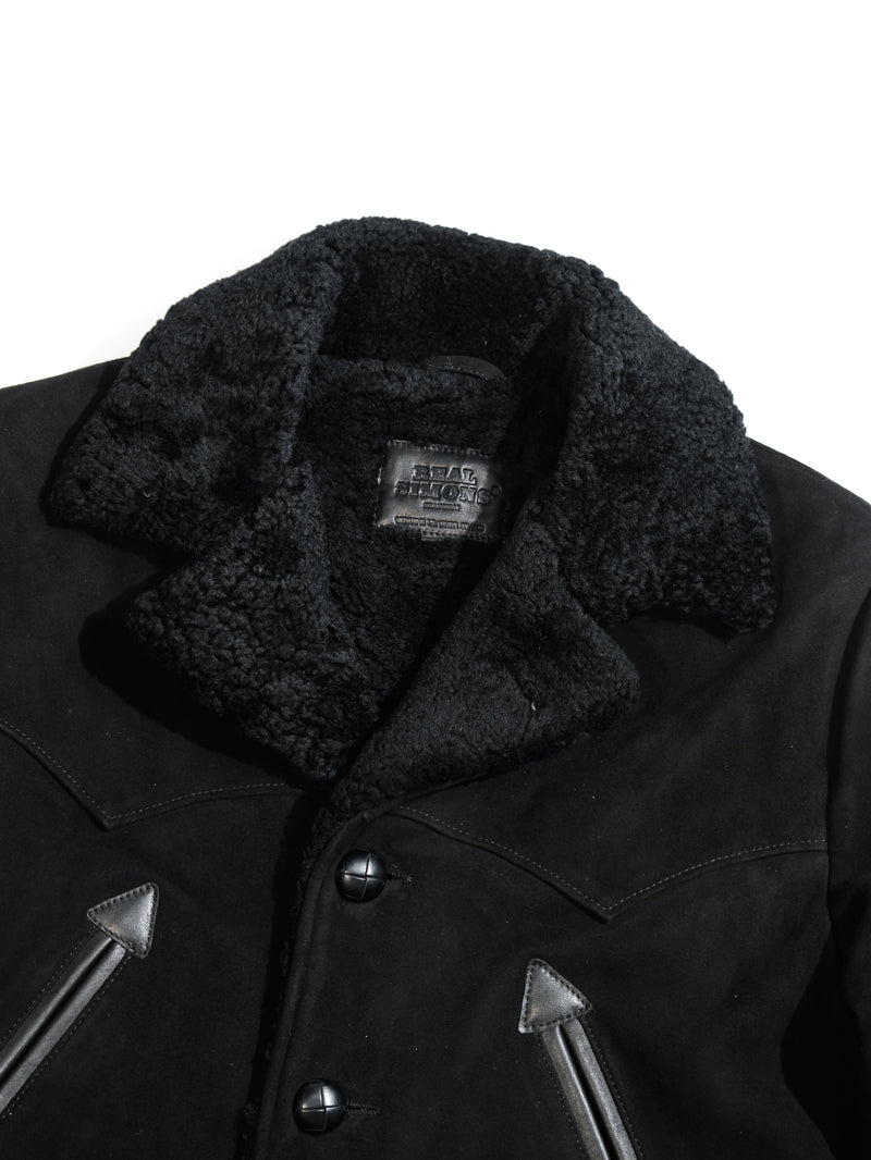 black leather jacket with fur collar belonging to a farmer