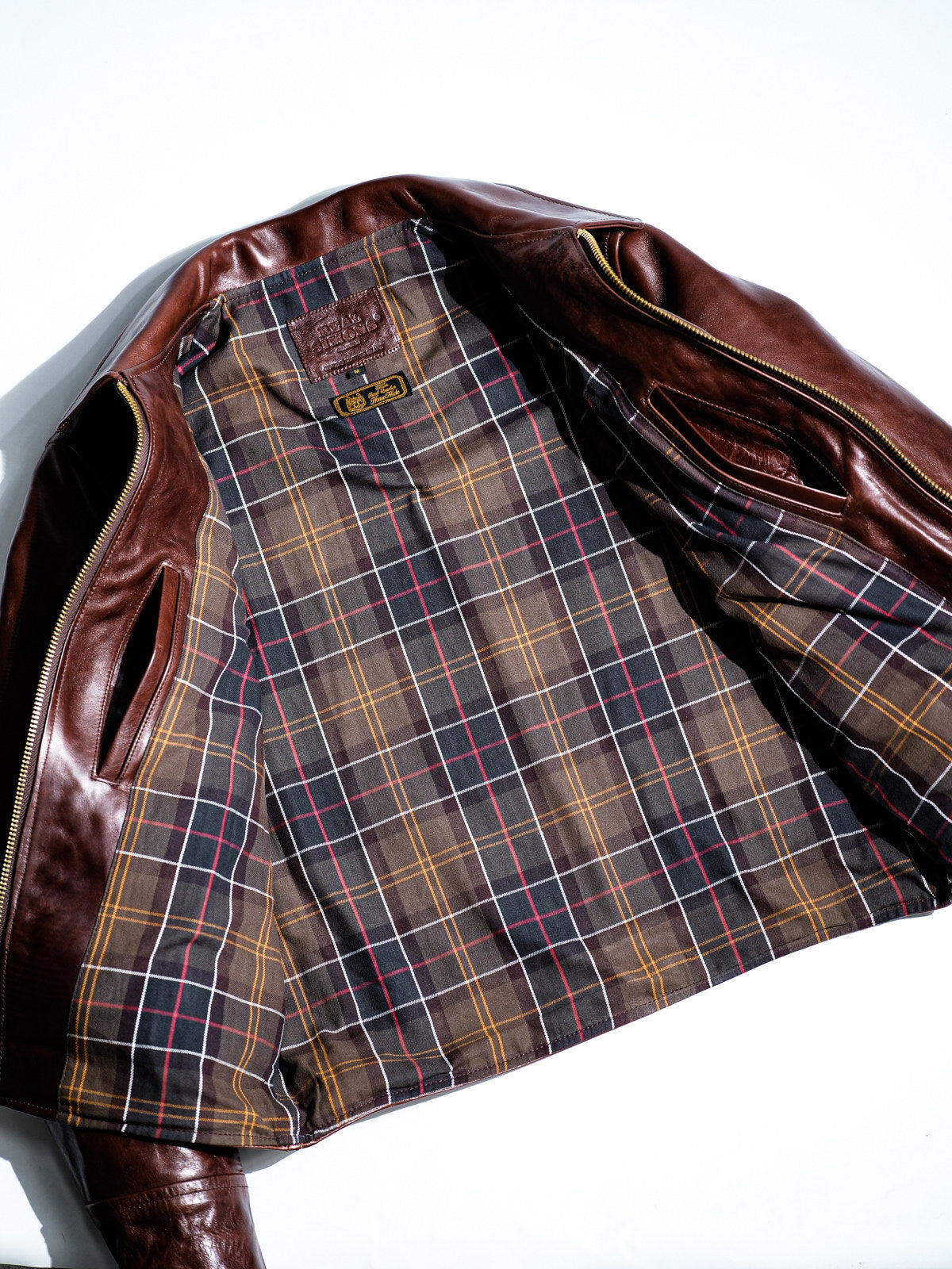 Real Simons 1940s California horsehide jacket amber brown veg-tanned 12