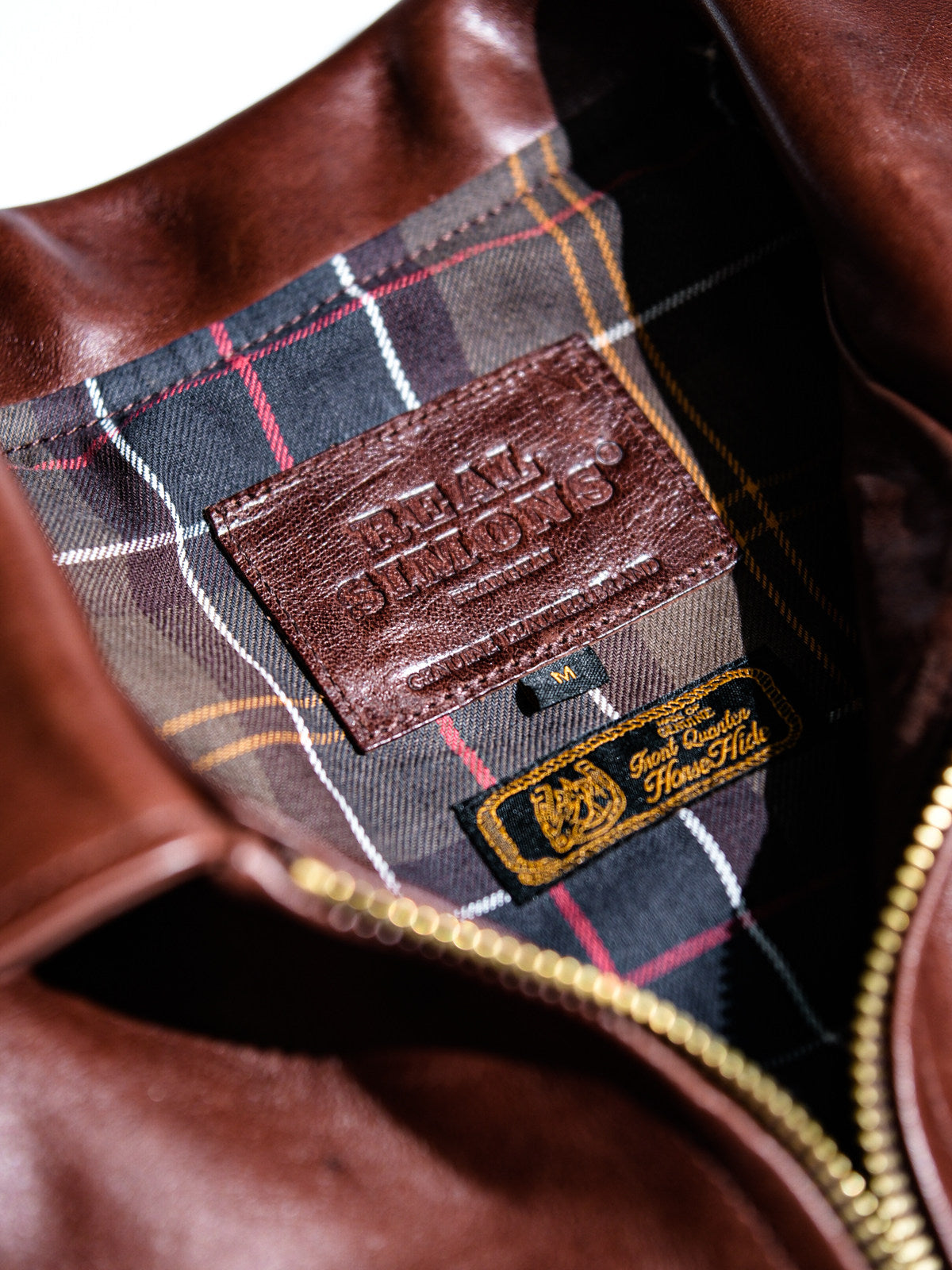 Real Simons 1940s California horsehide jacket amber brown veg-tanned 2
