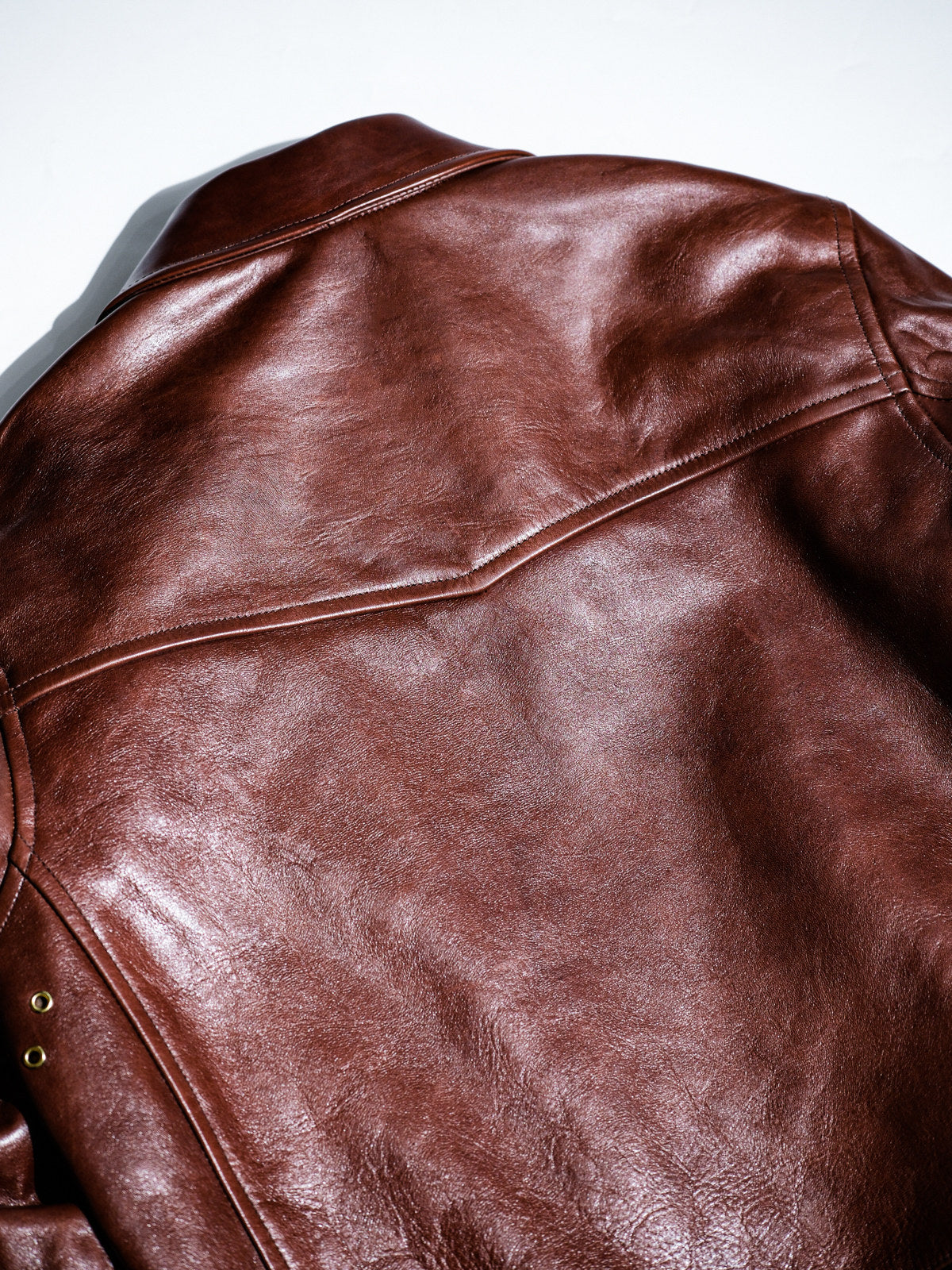 Real Simons 1940s California horsehide jacket amber brown veg-tanned