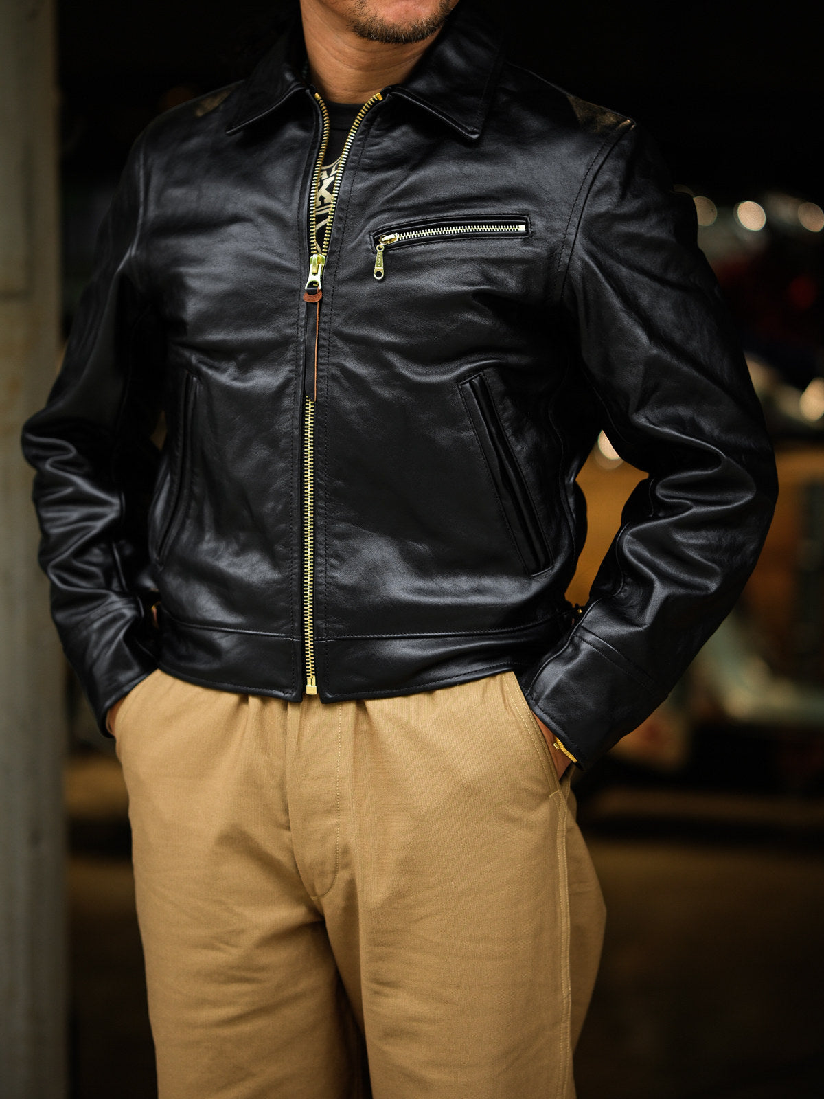 Real Simons 1940s California horsehide jacket black Padova tea core 3