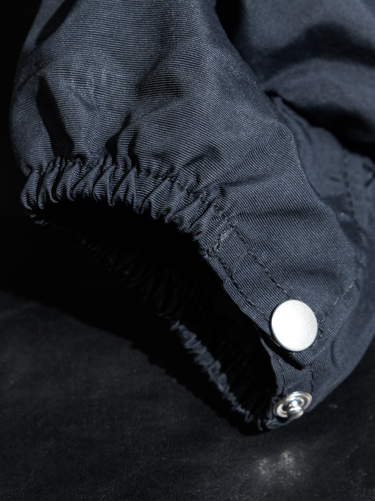 Transport jacket hardware details - MILDEX snap, IDEAL two-way zipper and tartan cotton lining
