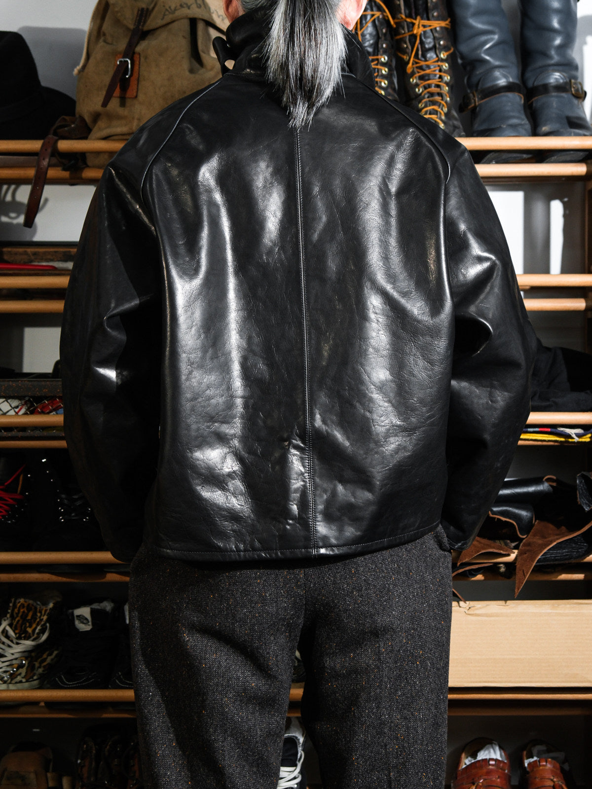transport waxed cowhide jacket with corduroy collar - british hunting style by Real Simons 3