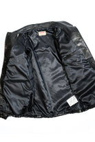 Premium leather jacket construction and silk twill lining