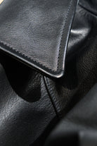 1.2mm thick waxed calfskin leather material detail