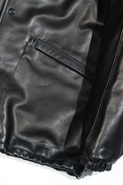 1.2mm thick waxed calfskin leather material detail