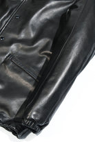 1.2mm thick waxed calfskin leather material detail