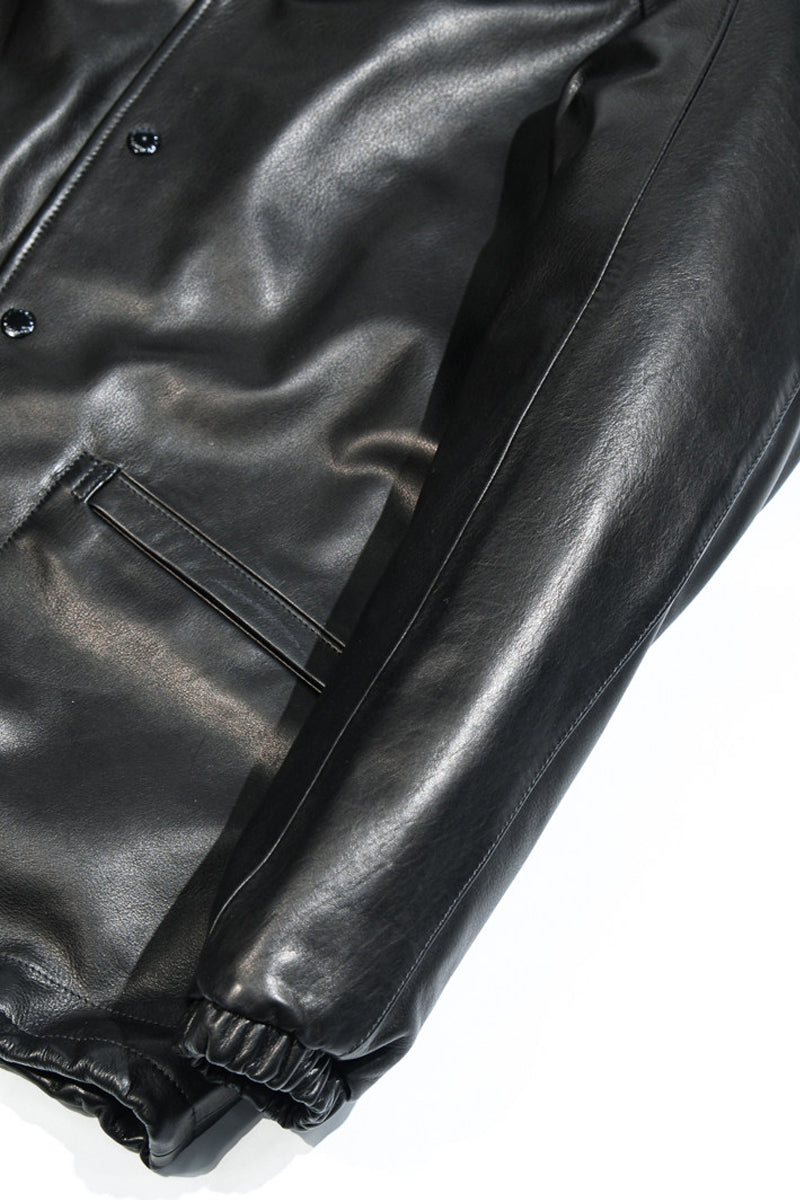 1.2mm thick waxed calfskin leather material detail