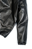 1.2mm thick waxed calfskin leather material detail