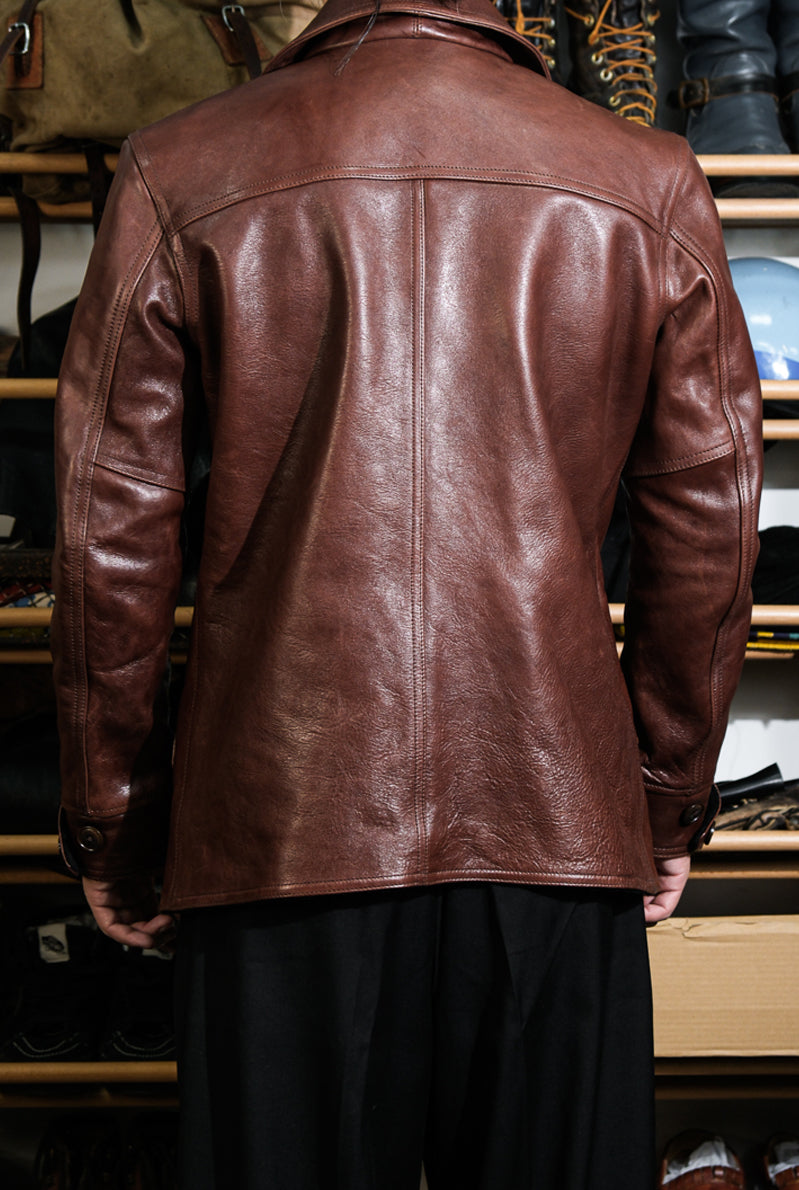 1930s Stylerailroad Workman Jacket Back of the leather coat for railway workers