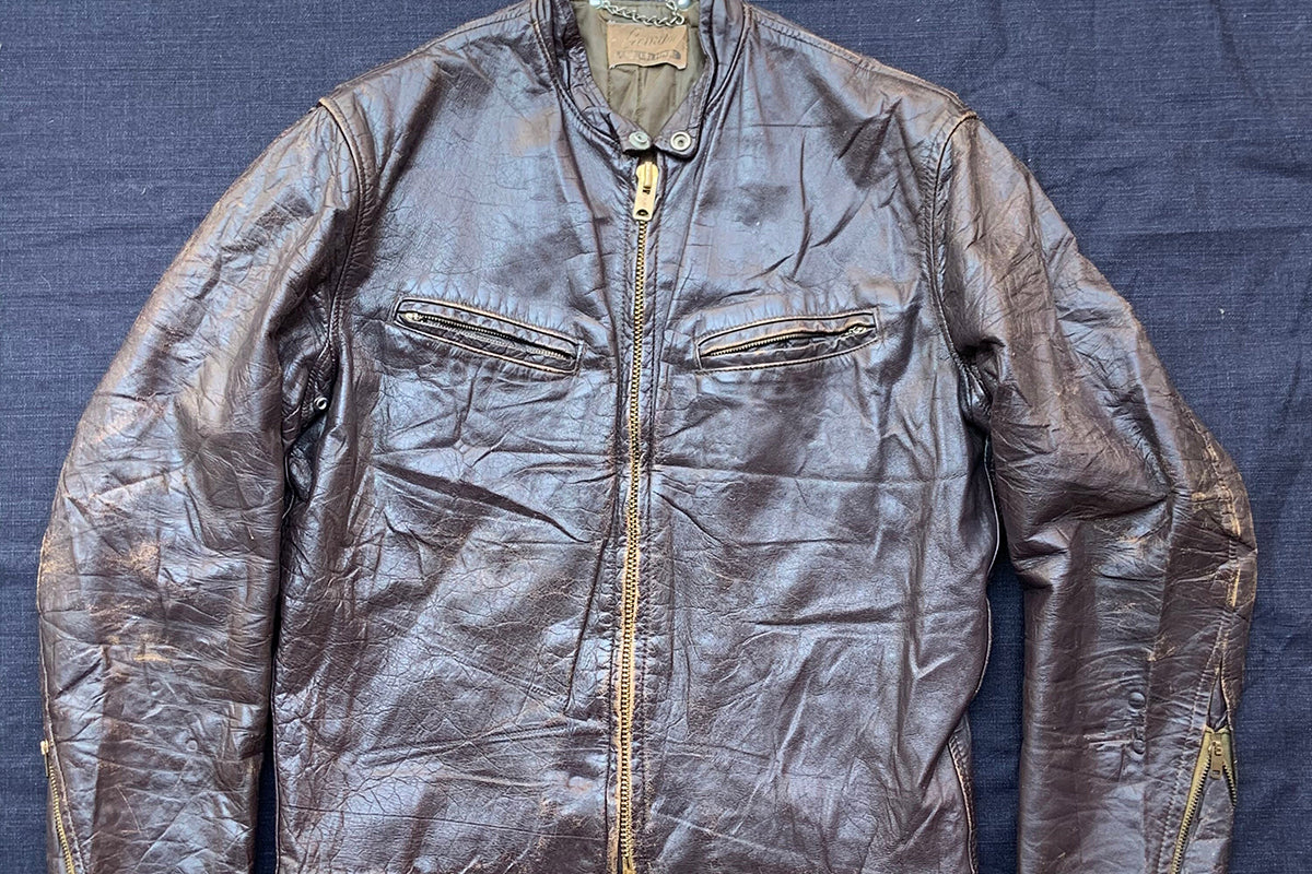 1950s Dark Brown Cafe Racer Leather Jacket