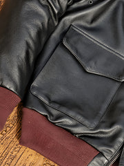 A2-bomber-leather-jacket-pocket-cuffs-display