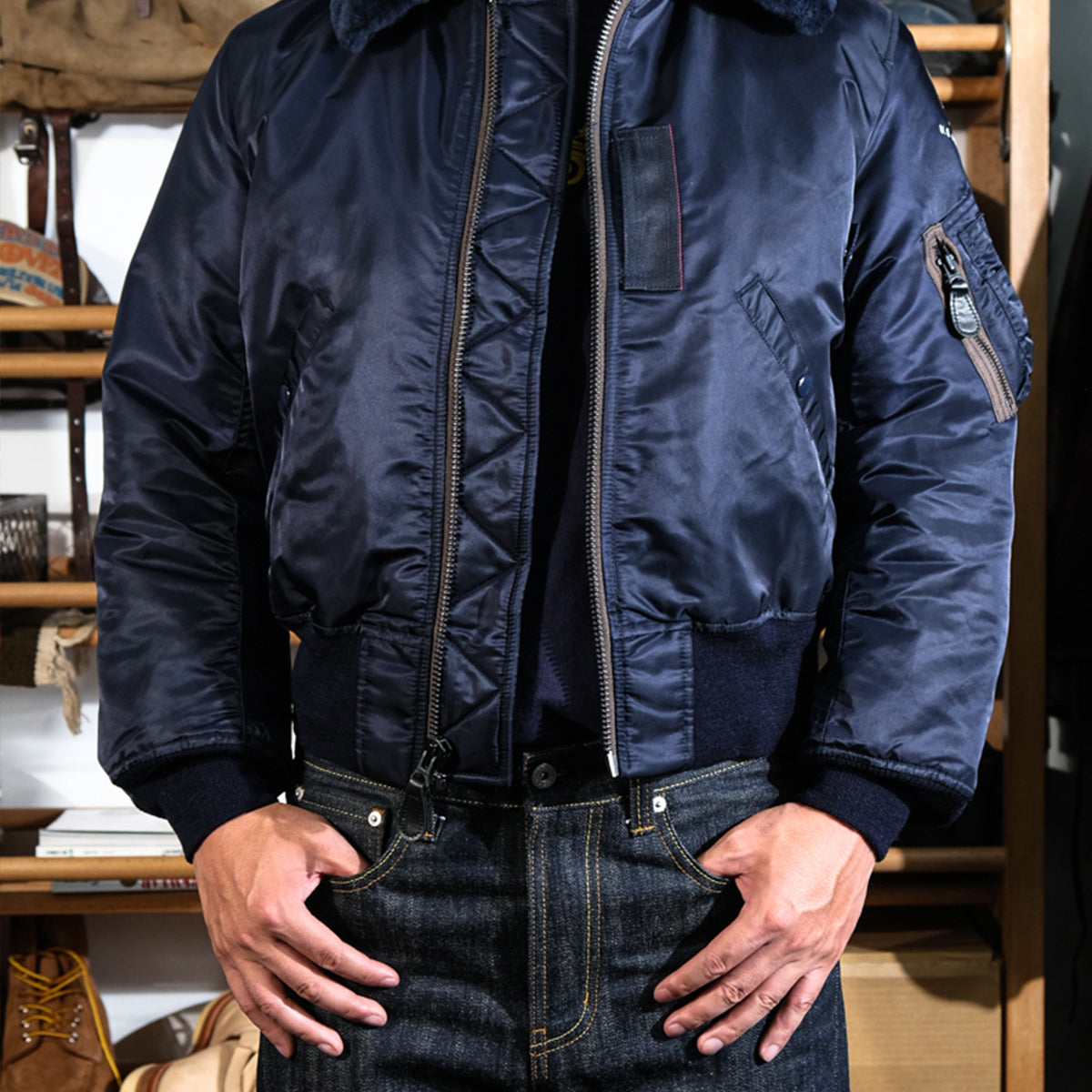 Type B-15C Intermediate Flight Jacket - USAF Blue Nylon 66 Bomber ...