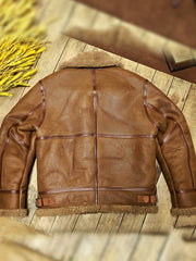 B-3-Sheepskin-Jacket-Light-Brown-Back-View
