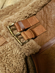 B-3-Sheepskin-Jacket-Light-Brown-Collar-Adjustment-Strap-Display