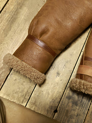 B-3-Sheepskin-Jacket-Light-Brown-Cuff-Display