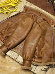 B-3-Sheepskin-Jacket-Light-Brown-with-back-spread-out