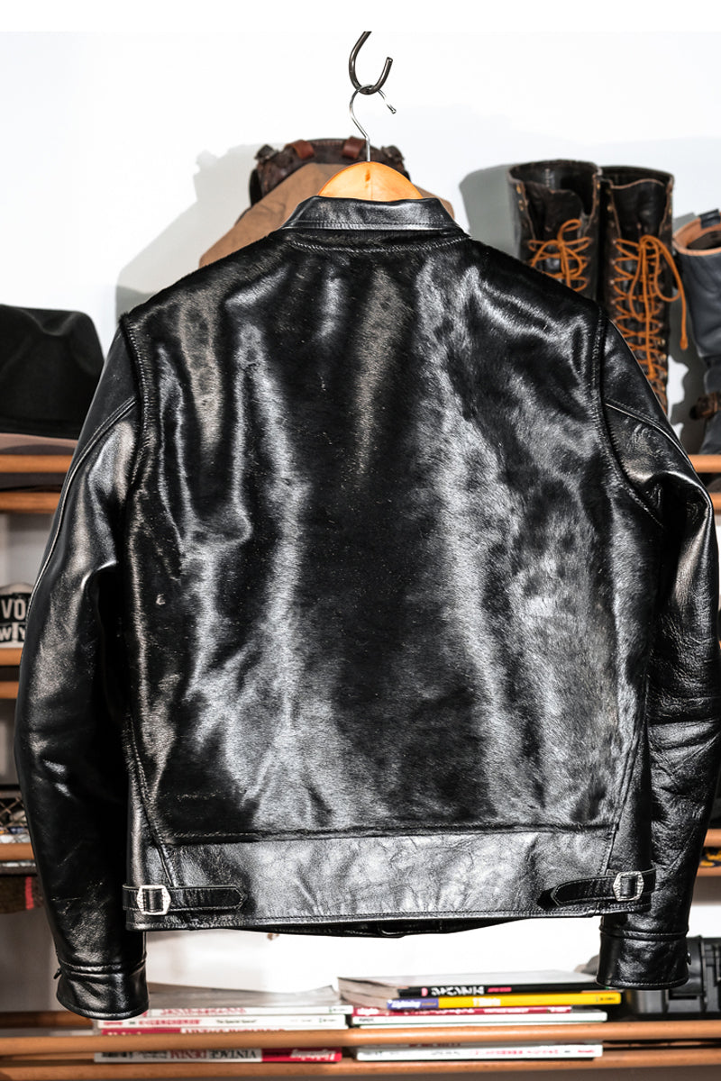 Black Cossack Leather Jacket Back 2