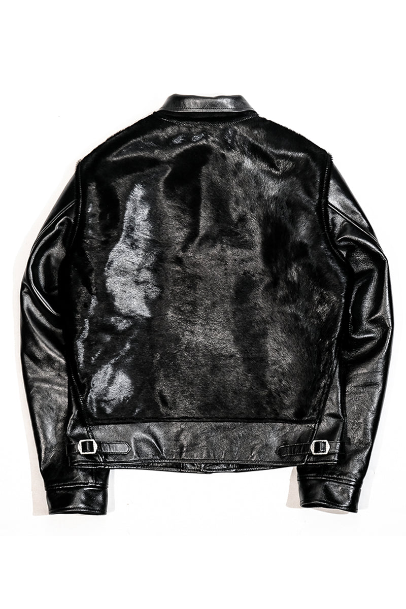 Black Cossack Leather Jacket Back 3