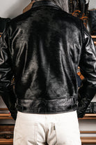 Black Cossack Leather Jacket Back
