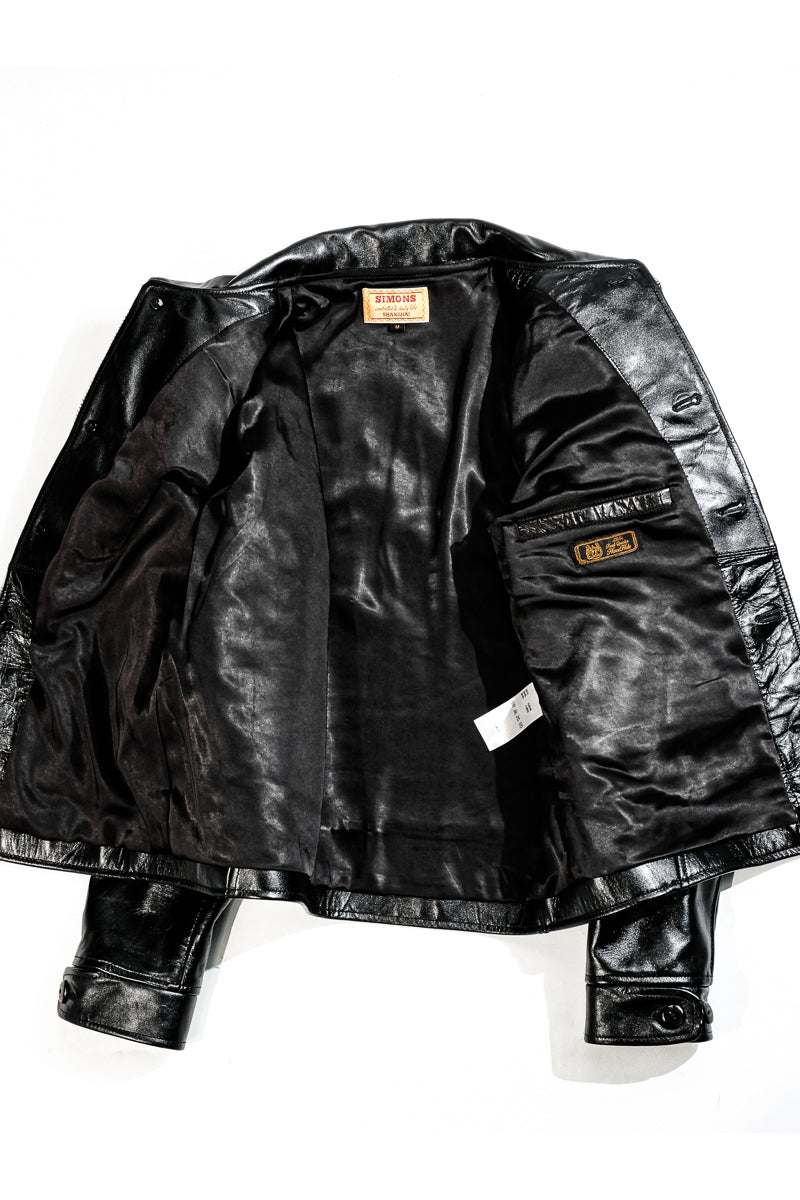 Black Cossack Leather Jacket Lining