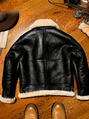 Black-sheepskin-B3-bomber-jacket-back-view