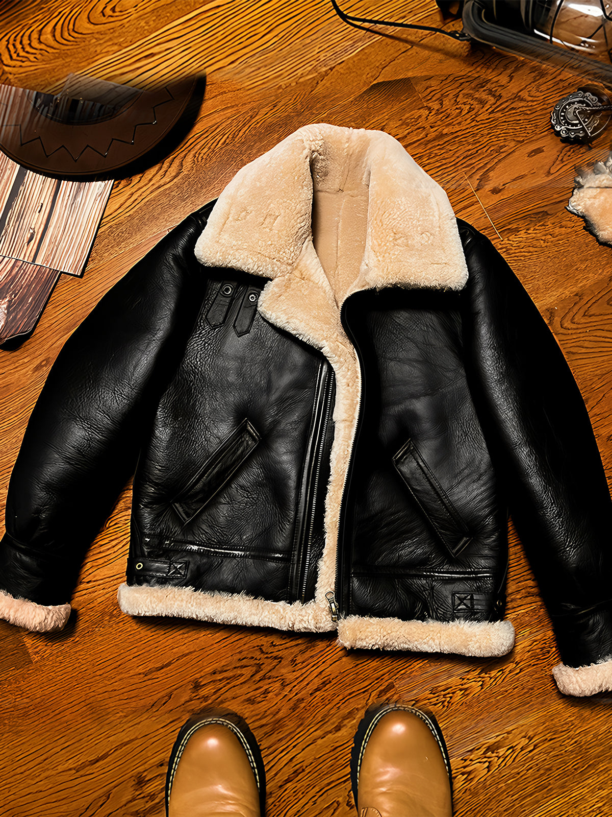 Black-sheepskin-B3-bomber-jacket