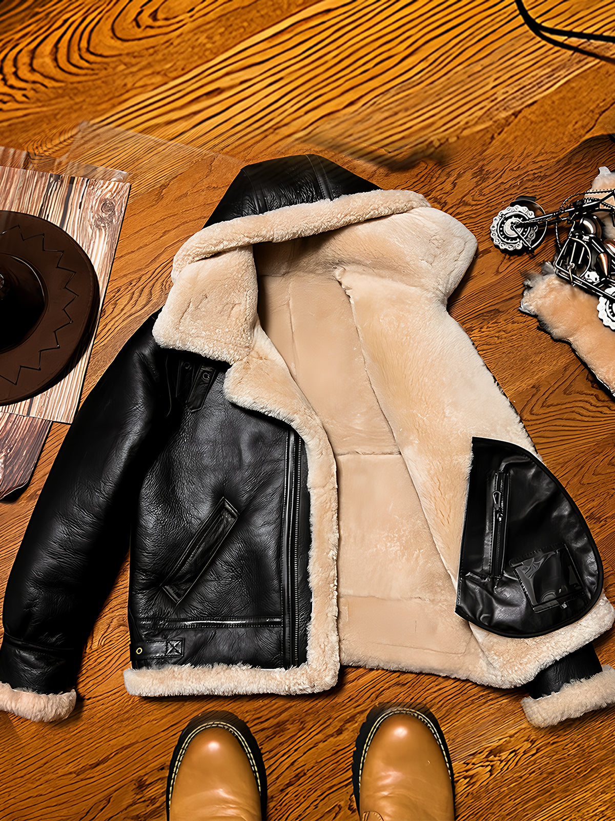 Black-sheepskin-leather-jacket-lining-2