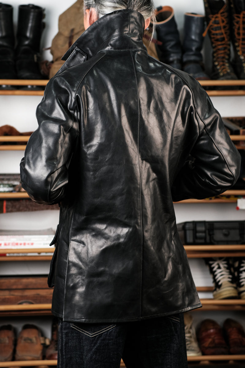 Full-Grain Oil-Waxed Horsehide Field Jacket -Corduroy Collar