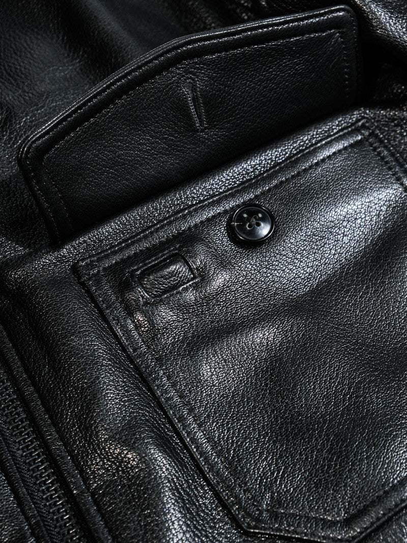 Black G1 Flight Jacket Pocket
