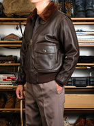 Brown-G1-Bomber-Jacket-Side-View