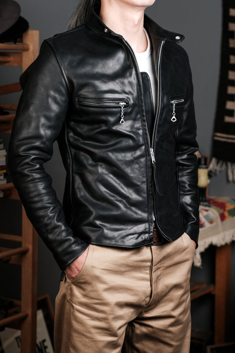 Vintage Horsehide Cafe Racer Jacket Upgraded SCHOTT 641 Design