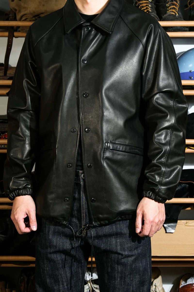 ジャケット・アウター COACH FULL-GRAIN LEATHER. Canino Waxed Calfskin Leather Jacket – Vintage Full Grain Leather