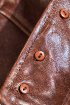 Cossack Leather Jacket Horsehide Brown Details 10