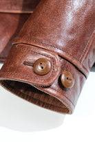 Cossack Leather Jacket Horsehide Brown Details 5