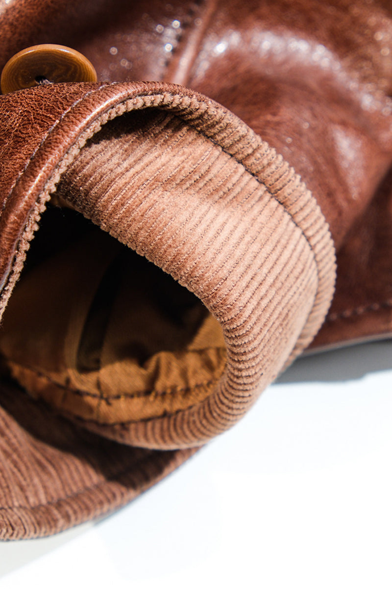 Cossack Leather Jacket Horsehide Brown Details 6